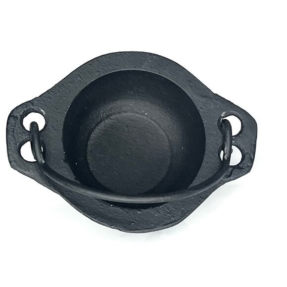 NEW Cast Iron CAULDRON + Handle Incense Burning Smudging Pot Candle Holder NWII - Picture 3 of 5